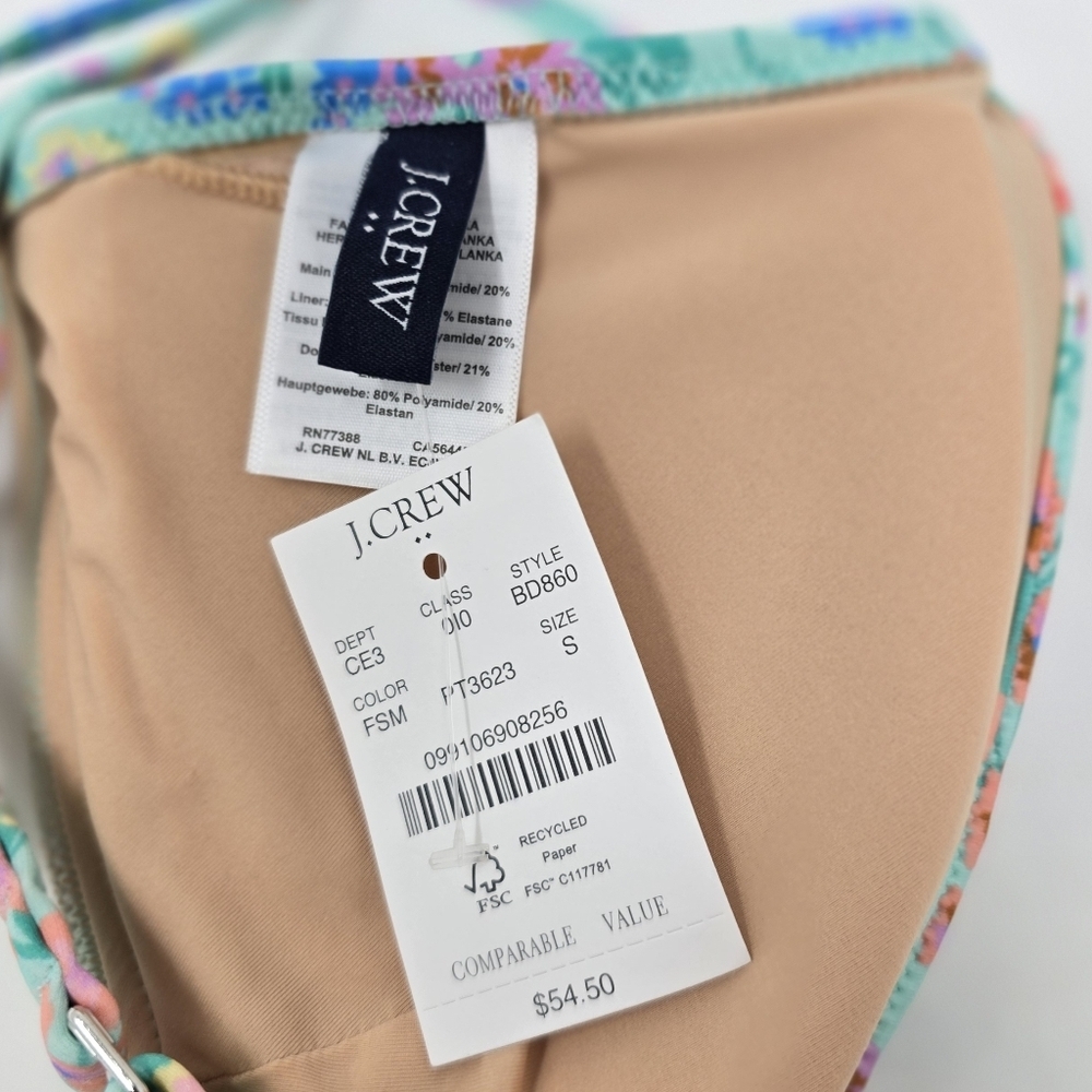 J.Crew Factory High Waist Bikini Bottom & French Ruffle Bikini Top XS/S NWT New - Picture 12 of 13